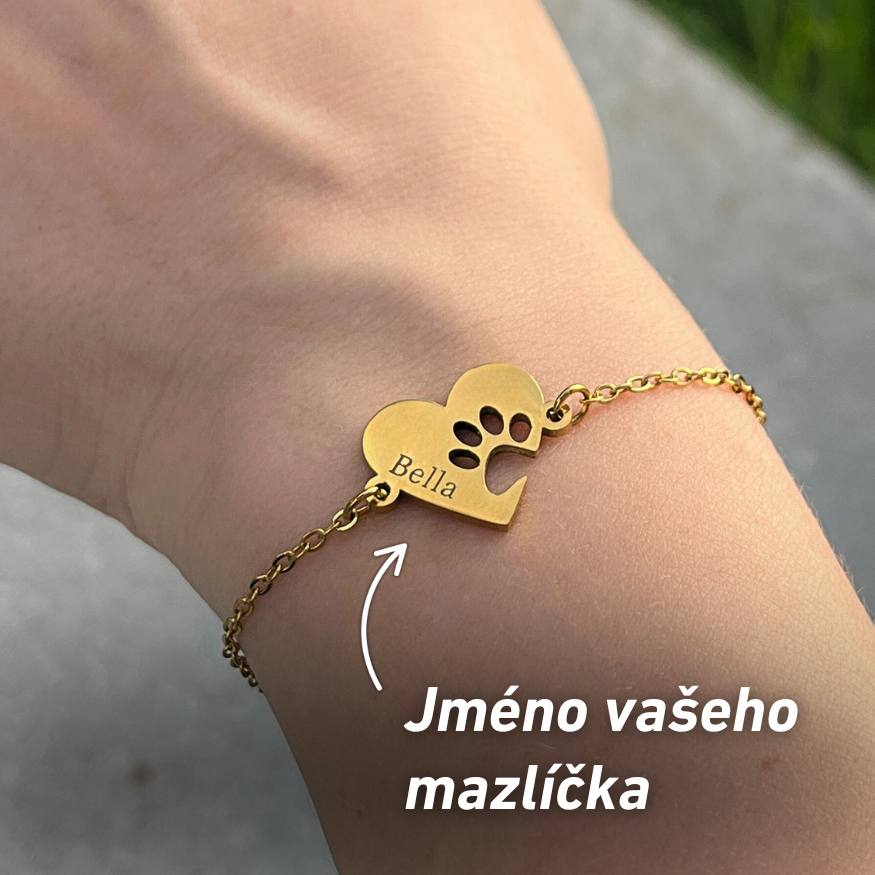 Náramok srdca s menom maznáčika