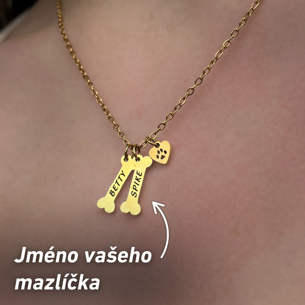 Náhrdelník s menom maznáčika – tvar kostičky