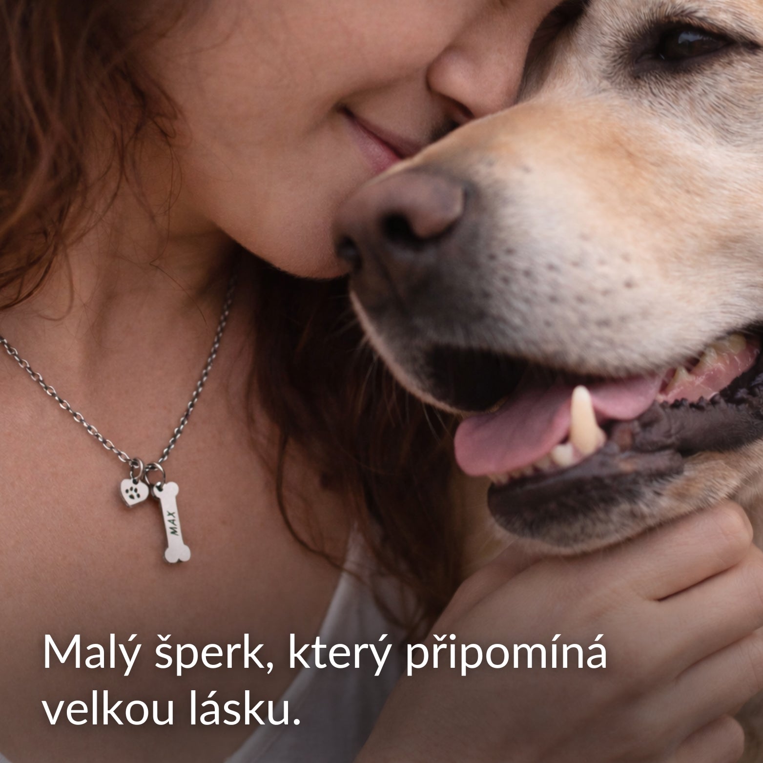 Náhrdelník s menom maznáčika – tvar kostičky